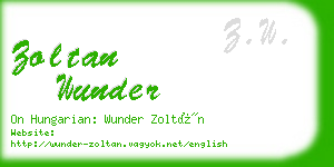 zoltan wunder business card